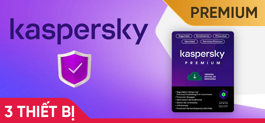 Kaspersky Premium 1 năm (3 thiết bị) - Nâng cấp chính chủ